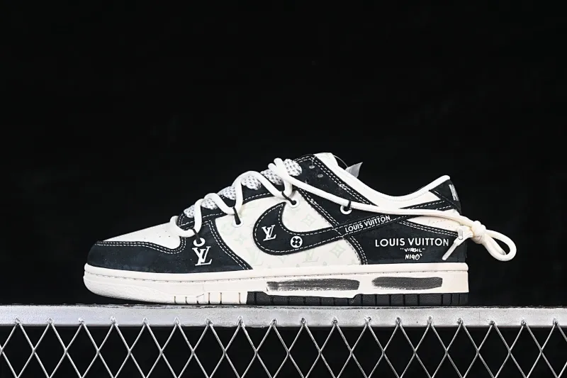 All categories Nk SB Dunk Series Nk SB Dunk Low High-end customized low-top sneakers Nike SB Dunk Low LV co-branded black graffiti drawstring Anniversary high-end customized low-top casual sneakers CX5050-Y32
